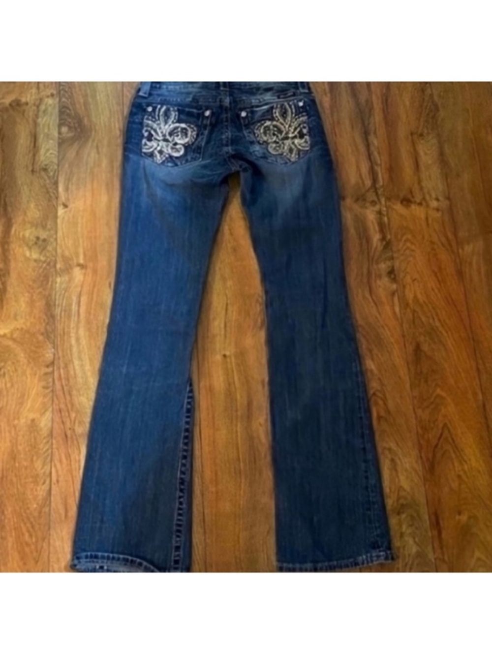 Gorgeous Miss Me Boot Jeans With Embellished Back-Pockets 34” Inseam
